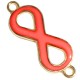 Metalen hangers - tussenzetsels " Infinity "  Goud / Spicy oranje